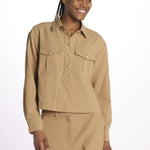Camicia COLVIN bottoni oro CP3241142 KHAKI veronica beard 