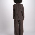 blazer due bottoni in lino LIVI STRUCURELINEN BROWN true avenue 