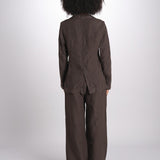 blazer due bottoni in lino LIVI STRUCURELINEN BROWN true avenue 