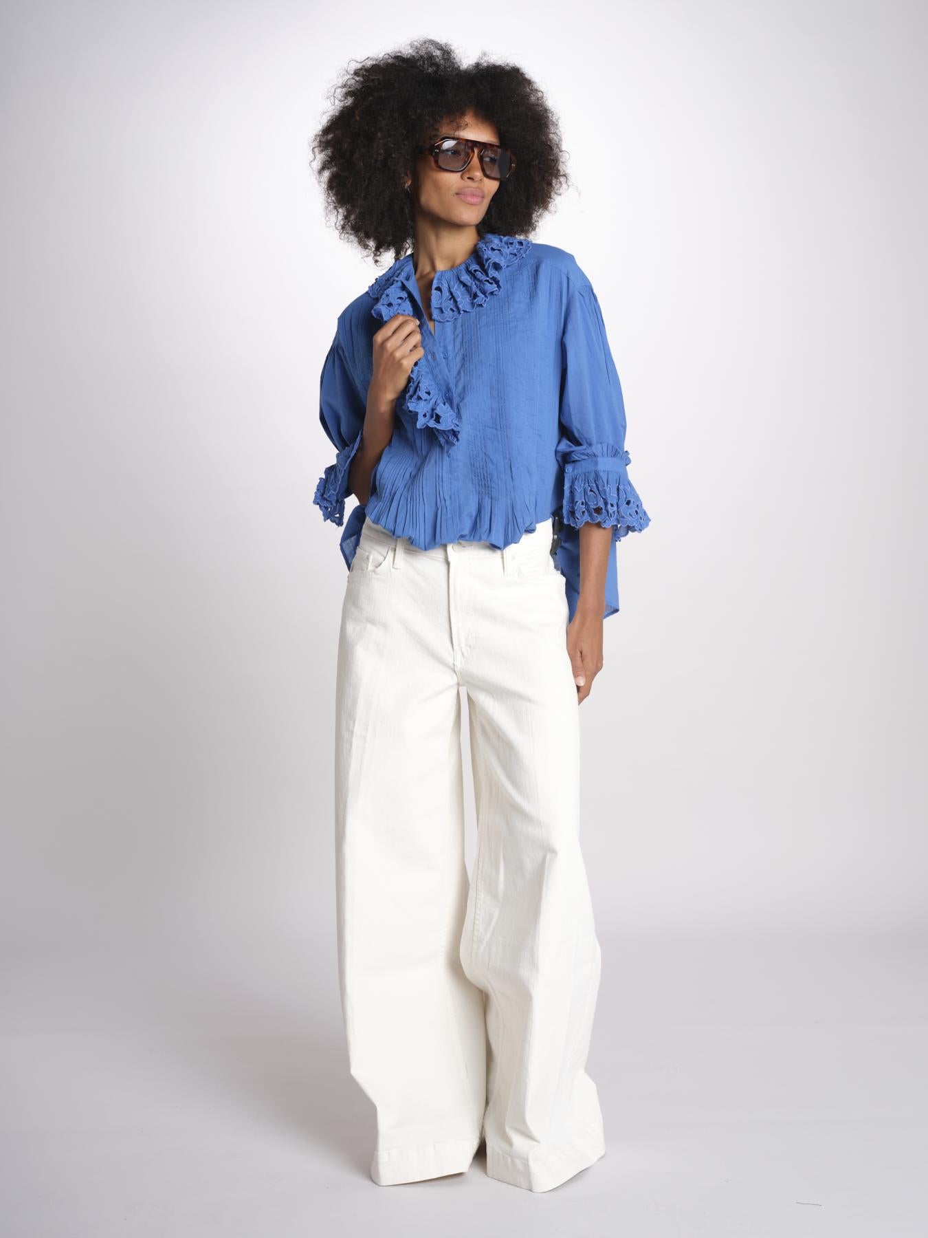 camicia con rouge POEMA SH005 BLUE laurence bras 