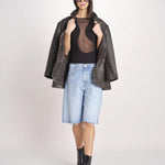 body trasparente asimmetrico FRONT ROW NERO undress code 