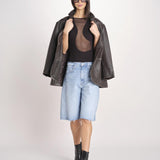 body trasparente asimmetrico FRONT ROW NERO undress code 