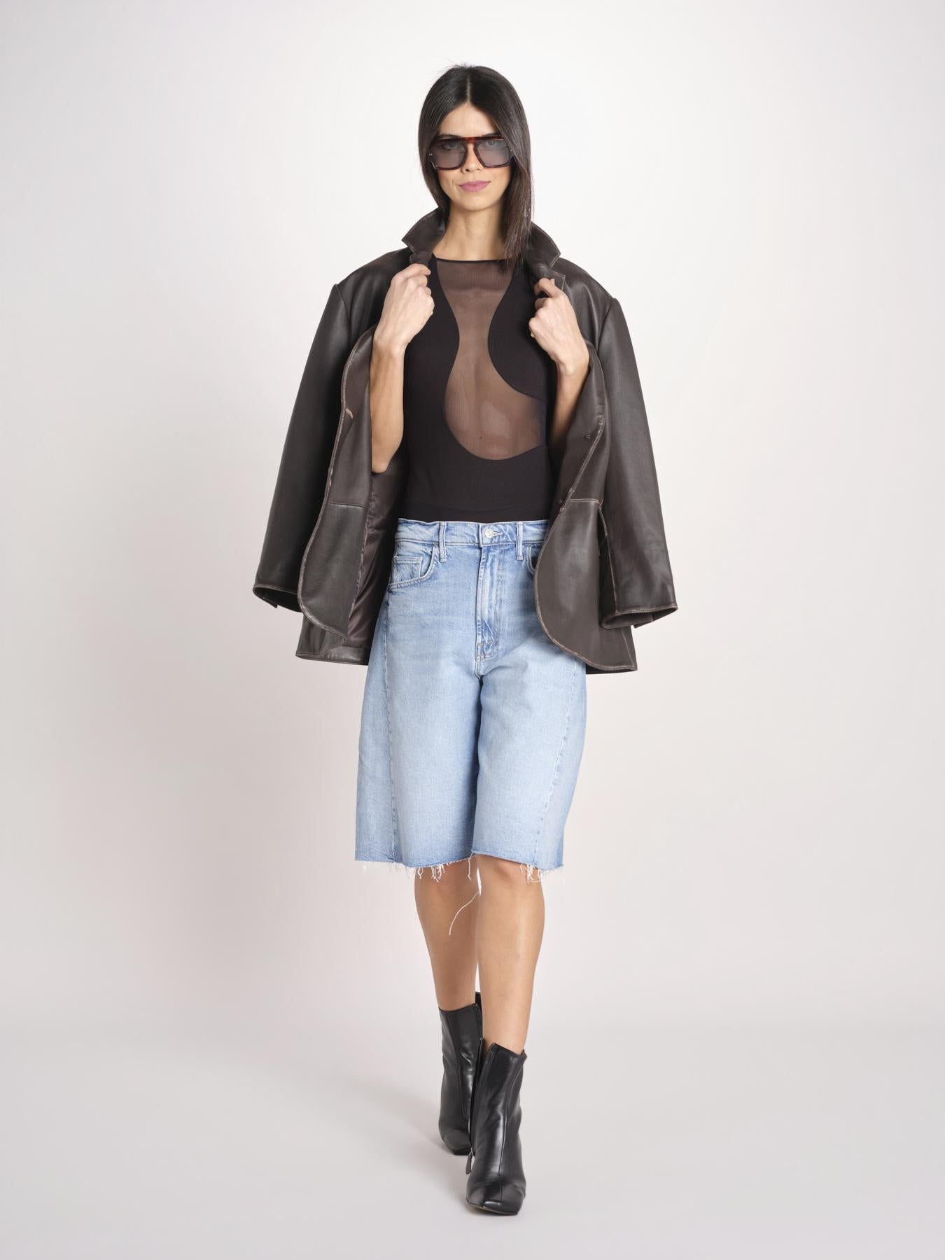 body trasparente asimmetrico FRONT ROW NERO undress code 