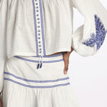 Mini gonna ZILLI ZILLI 1737 WHITE scarlett poppies 