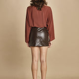 minigonna in ecopelle 30703-302 MORO 69 federica tosi 