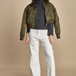 pantalone a zampa con taschine FAUVE WX WHITE fam 