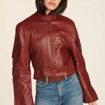 giacca di pelle bordeaux MALEN F19JL1 NAPPA BORDEAUX petar petrov 