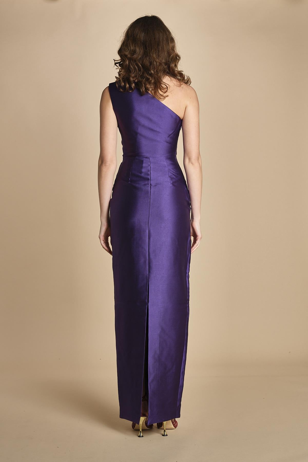 maxidress in taffetà KIRA RAISIN solace 