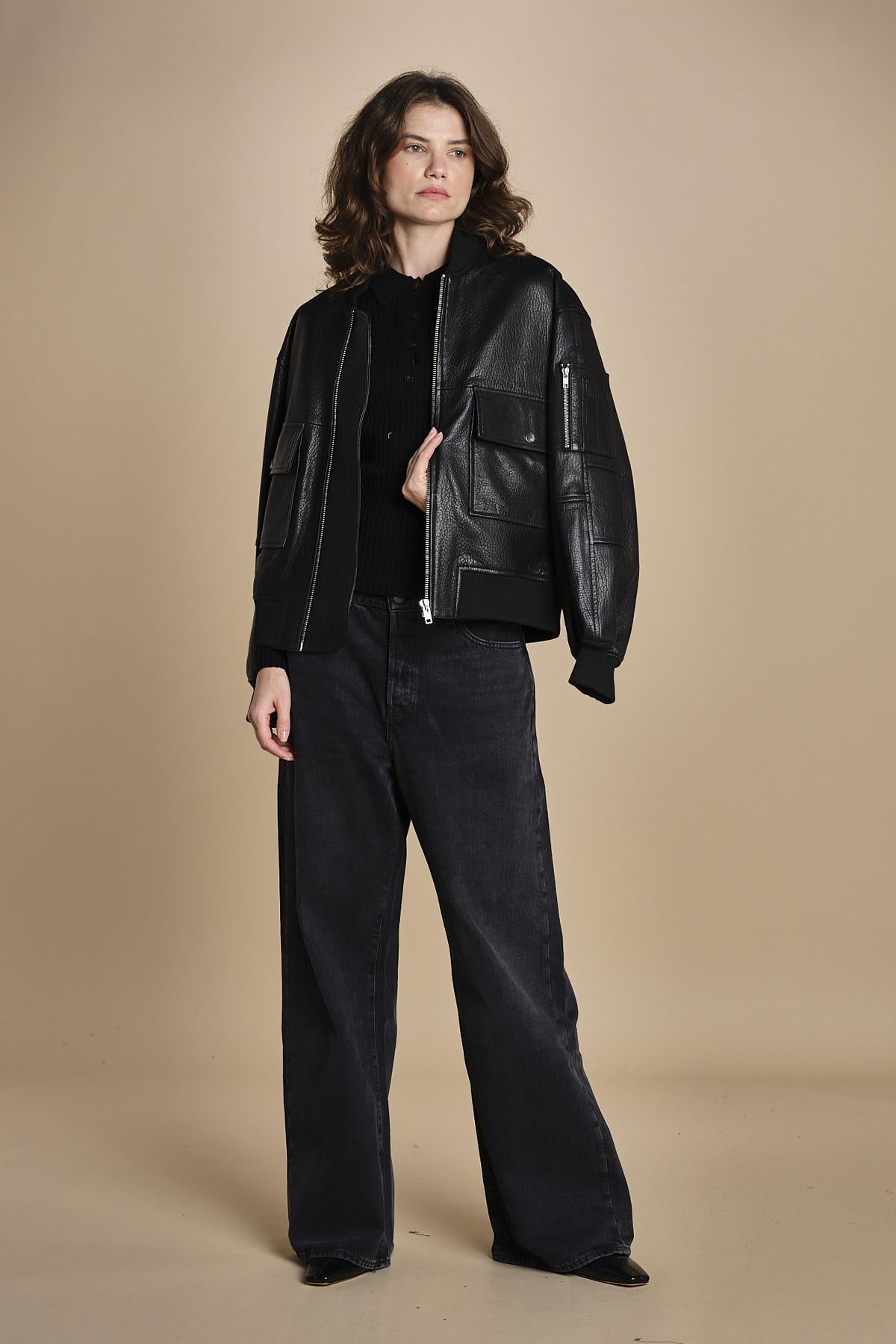 polo a costine CADEE KNIT BLOUSE BLACK herskind 