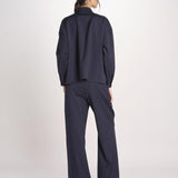 Giacca a camicia in tela di pura lana stretch MULINO 2615041021600 001 BLU weekend maxmara 
