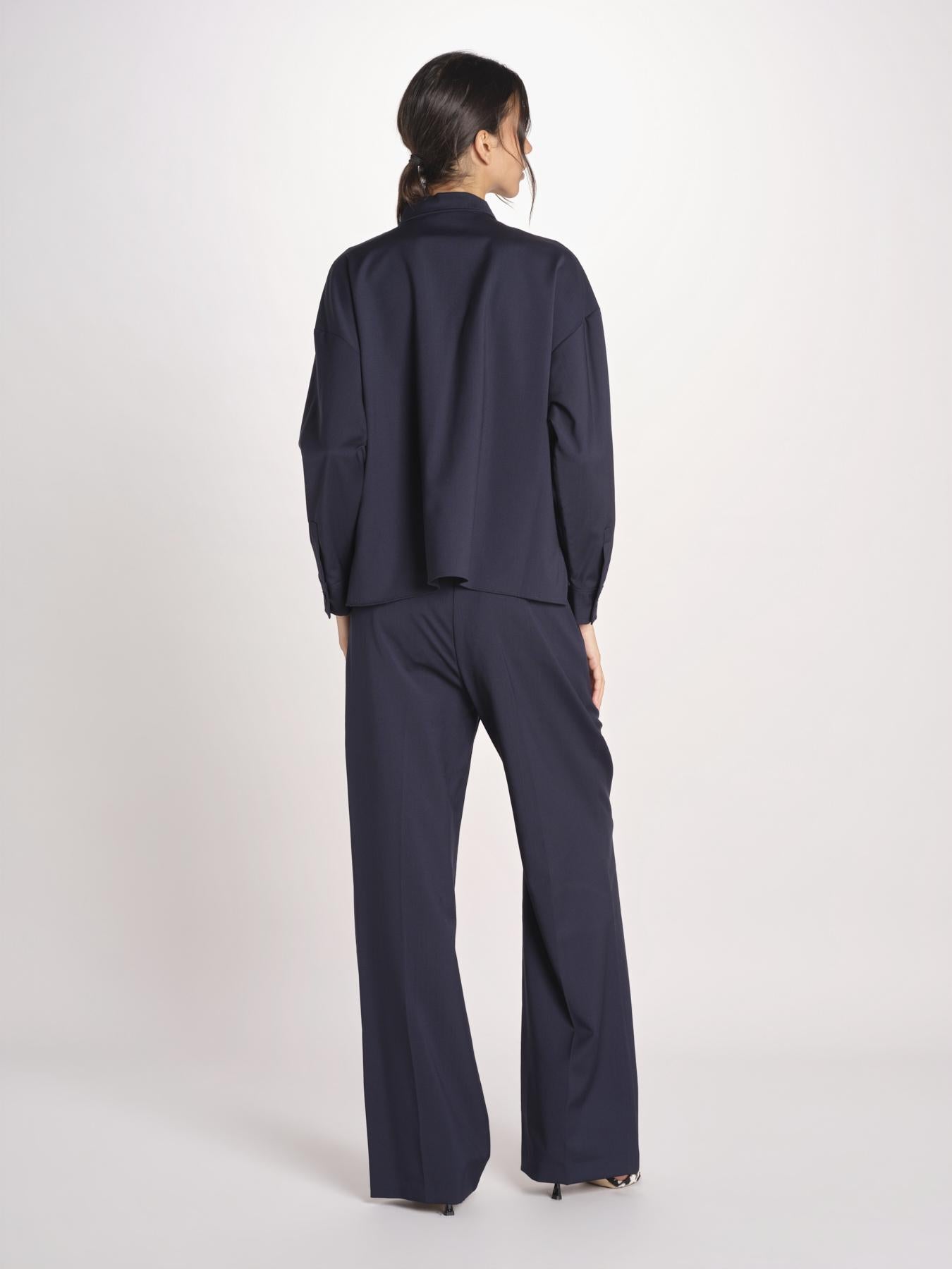 Giacca a camicia in tela di pura lana stretch MULINO 2615041021600 001 BLU weekend maxmara 
