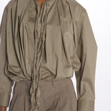 Camicia over con pieghe DARIA SHIRT TAUPE jejia 