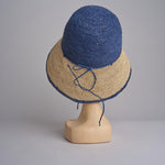 CAPELINE cappello in paglia bicolor DEMI CAPELINE CROCHET 01BG196 AZZ bagatelle france 
