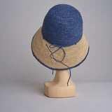 CAPELINE cappello in paglia bicolor DEMI CAPELINE CROCHET 01BG196 AZZ bagatelle france 