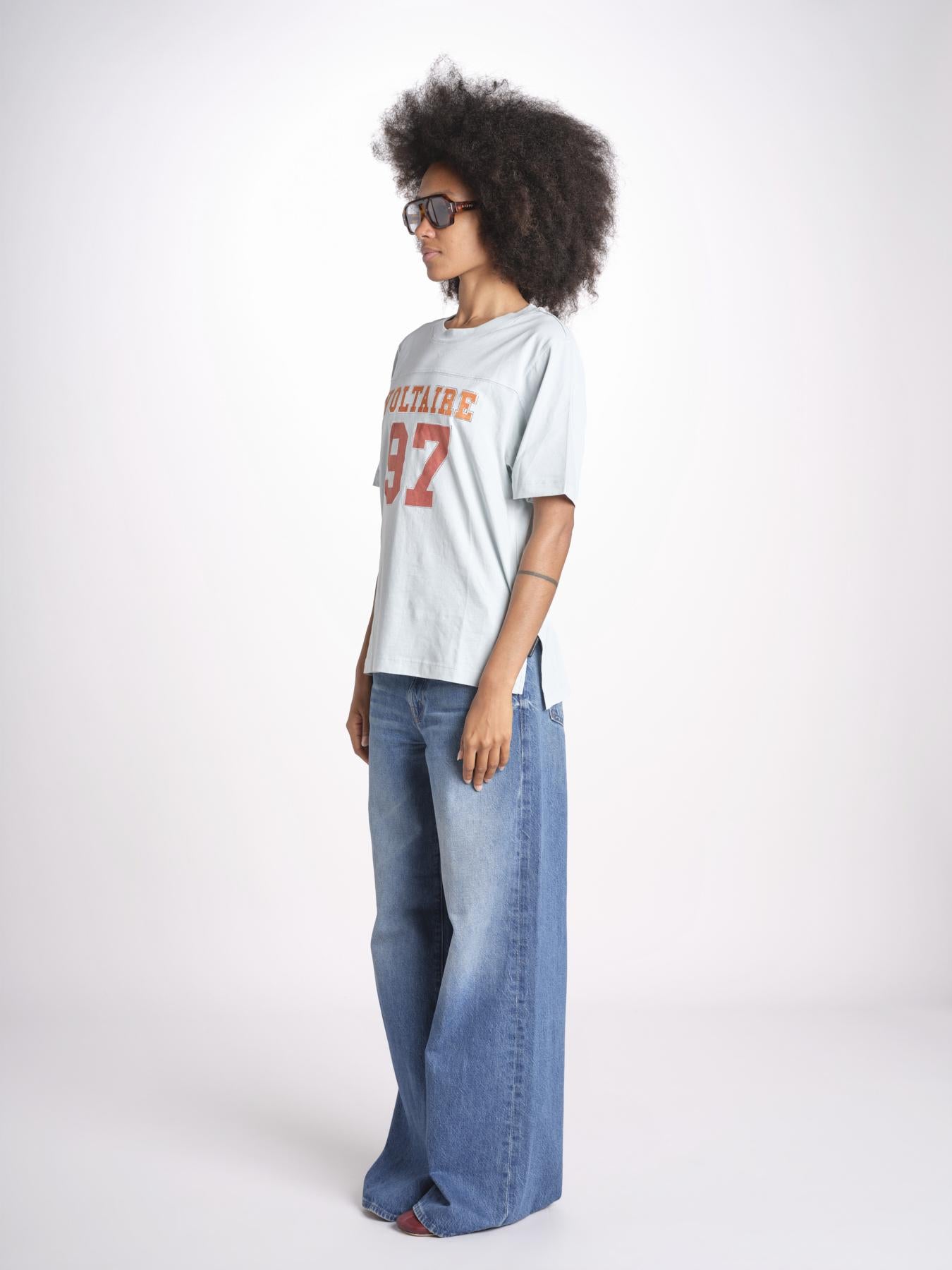 t-shirt 97 over JWTS02865 BABY BLUE zadig & voltaire 