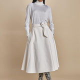 gonna a mezza ruota in seta SEMI CIRCLE E18J02 NS97 IVORY martin grant 
