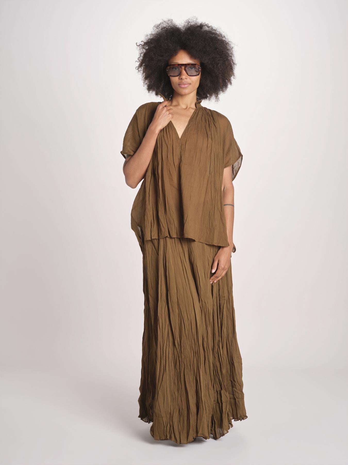 WHEELESS camicia over con nastro WHEELESS SH075UWHEELE-KHA KHAKI laurence bras 