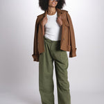 pantalone pinces in cotone NANCY ESSELING GREEN true avenue 
