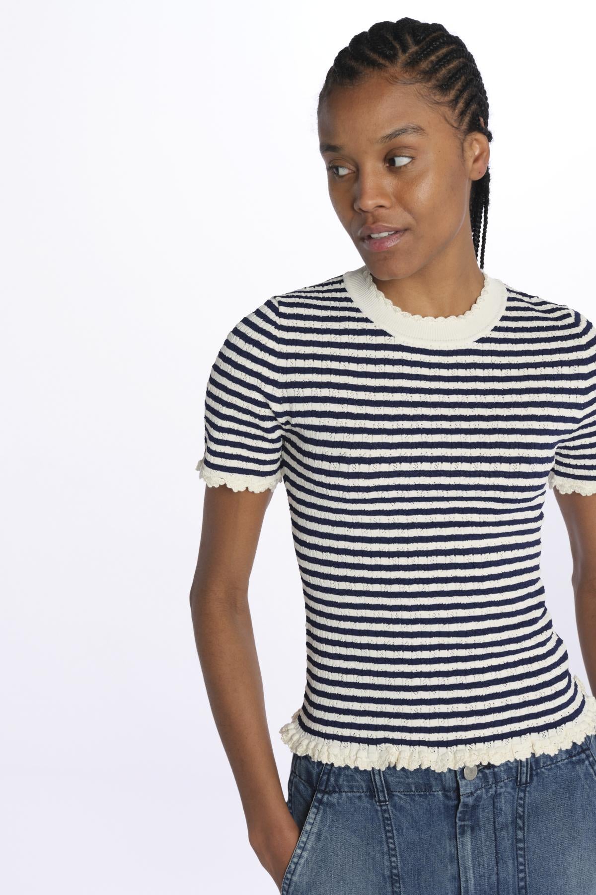 ADDY KNIT s/slv tee E008 MULTI sea ny 