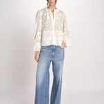 CARIOCA camicia con pizzo e fiori CARIOCA BLOUSE CREAM antik batik 