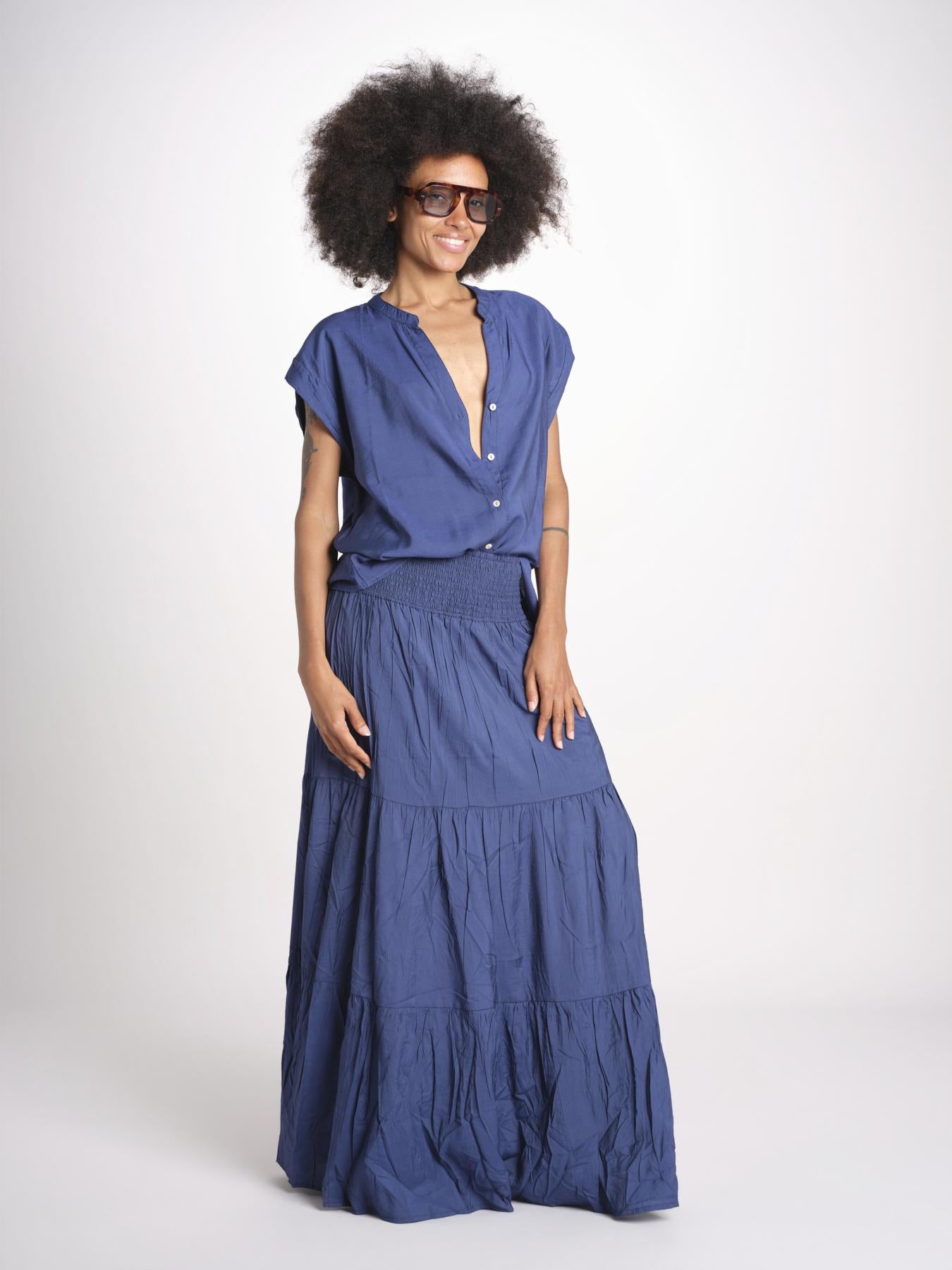 camicia con bottoni CLARENCELK DENIM laraethnics 