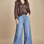 camicia con rouches CESSIA CHOCOLAT ba&sh 
