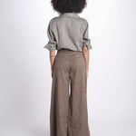 pantalone 4 tasche in misto lino SERENA XML01 193 CIOCCOLATO ps don't forget me 