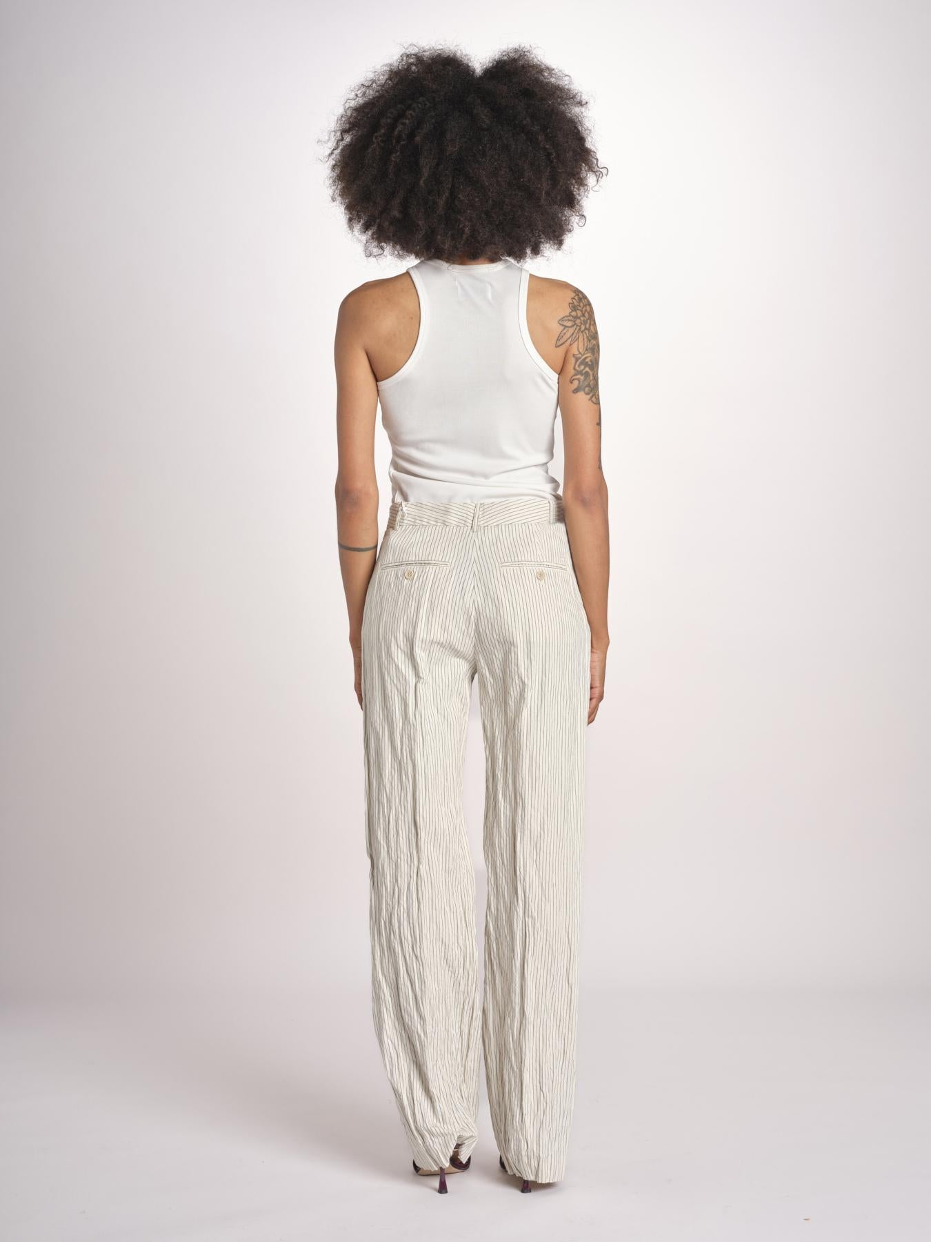 pantalone gessato 0142 22042 NATURALE aspesi 