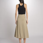 Gonna midi con pannelli a pieghe davanti DORME 2615101111600 002 NOCCIOLA weekend maxmara 