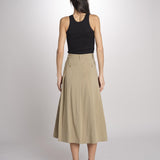 Gonna midi con pannelli a pieghe davanti DORME 2615101111600 002 NOCCIOLA weekend maxmara 