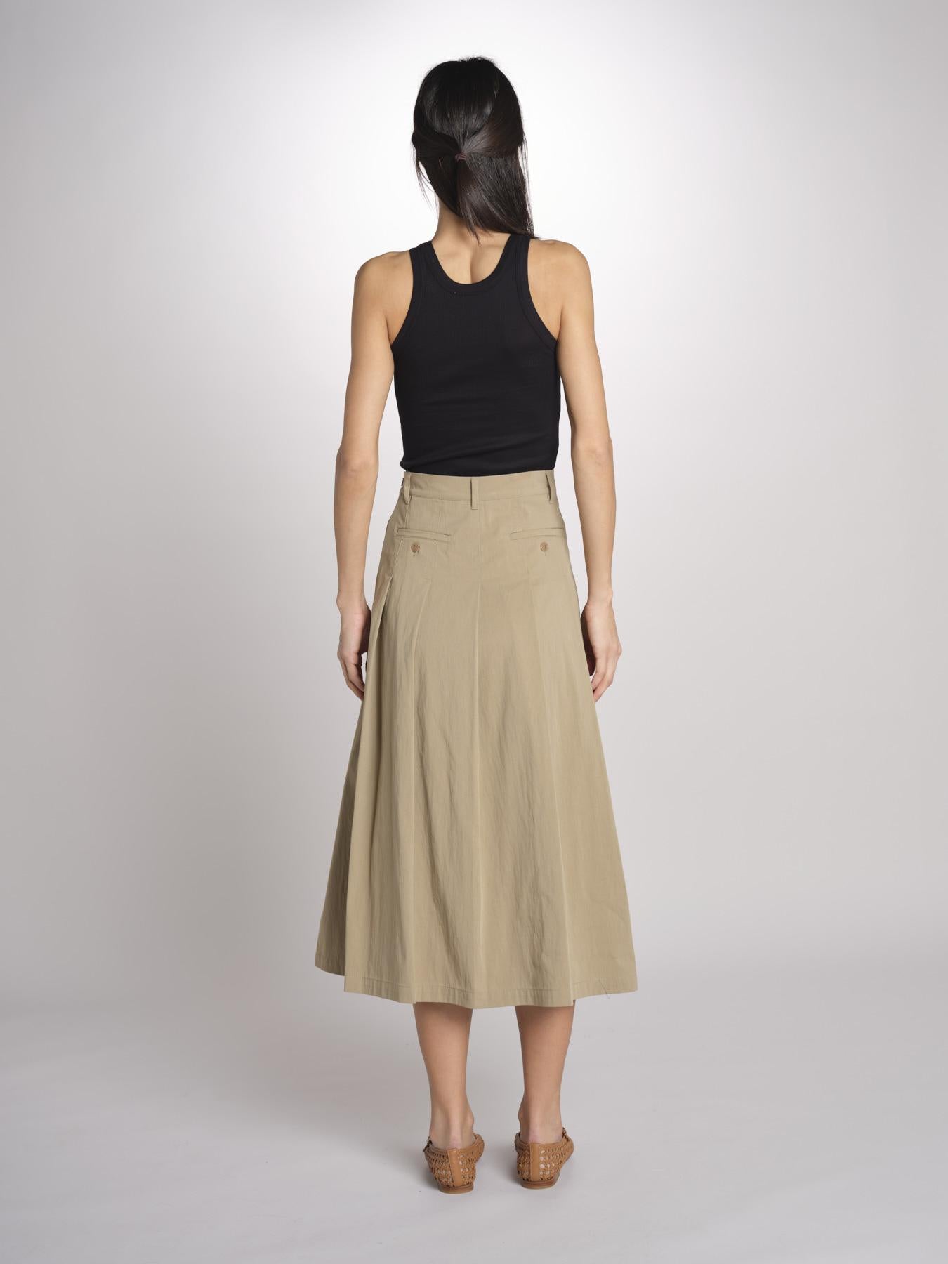 Gonna midi con pannelli a pieghe davanti DORME 2615101111600 002 NOCCIOLA weekend maxmara 