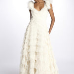 LOLA BACKLESS abito lungo in tulle LOLA BACKLESS GOWN AVORIO needle & tread 