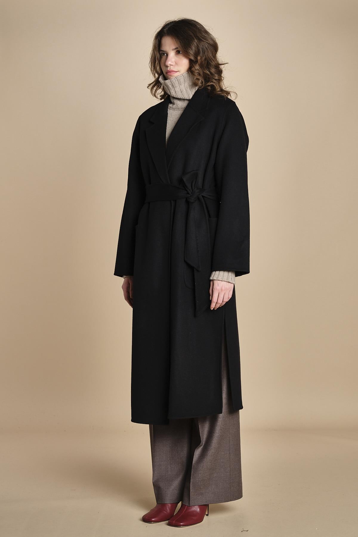 cappotto vestaglia double CELIA IO111046 BK999 ivy oak 