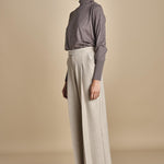 GRACE pantalone con pinces F25-040 092 DRIFWOOD oscar 