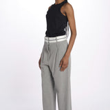 Pantalone  pences con cintura bianca DIANA PANT GREY jejia 