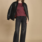 t-shirt con ali ricamate. JWTS02821 BURGUNDY 540 zadig & voltaire 