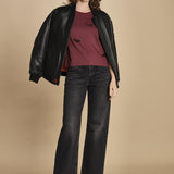 t-shirt con ali ricamate. JWTS02821 BURGUNDY 540 zadig & voltaire 