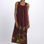 GIRAFFE abito spalline by milaura. BE24983 BURGUNDY benaras soleil 