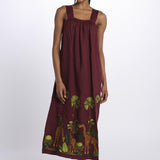 GIRAFFE abito spalline by milaura. BE24983 BURGUNDY benaras soleil 