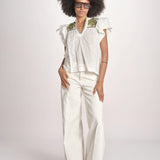 top con intarsio macrame VANIA PAPYRUS.CALLEGREEN scarlett poppies 