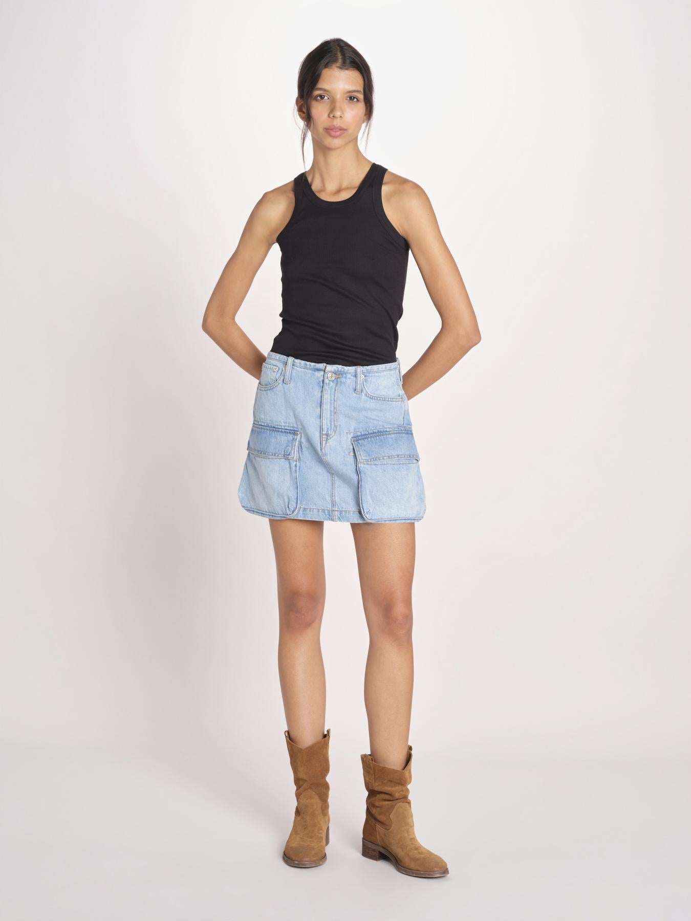 minigonna in denim PALLAS D0599_PS26 DUB DUSTY BLEACH bellerose 