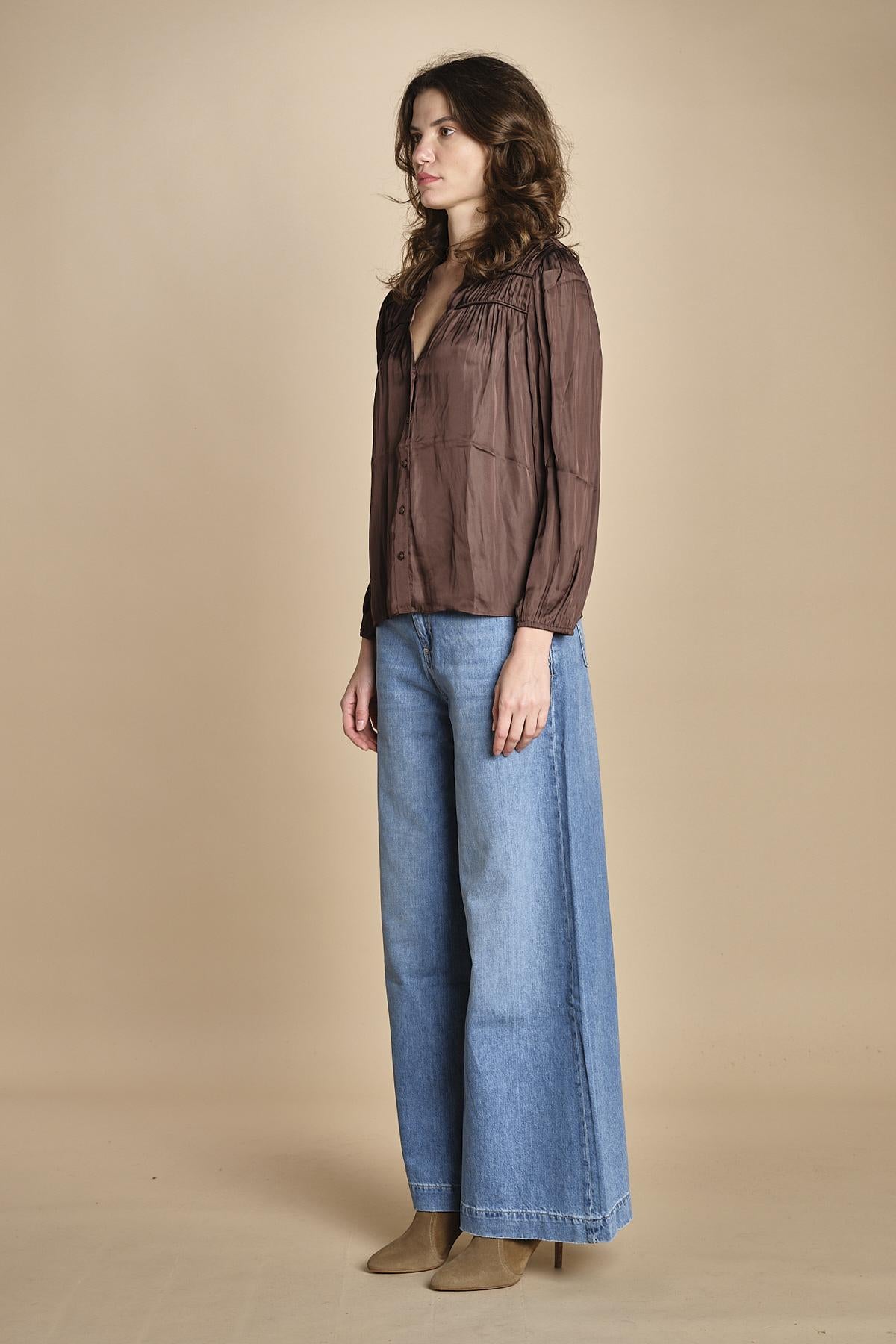 camicia con rouches CESSIA CHOCOLAT ba&sh 