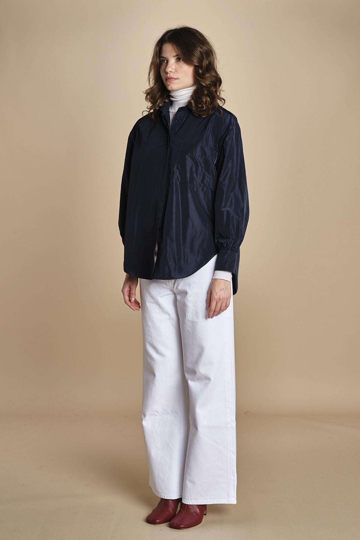 camicia in taffetas 5N25 BLU aspesi 