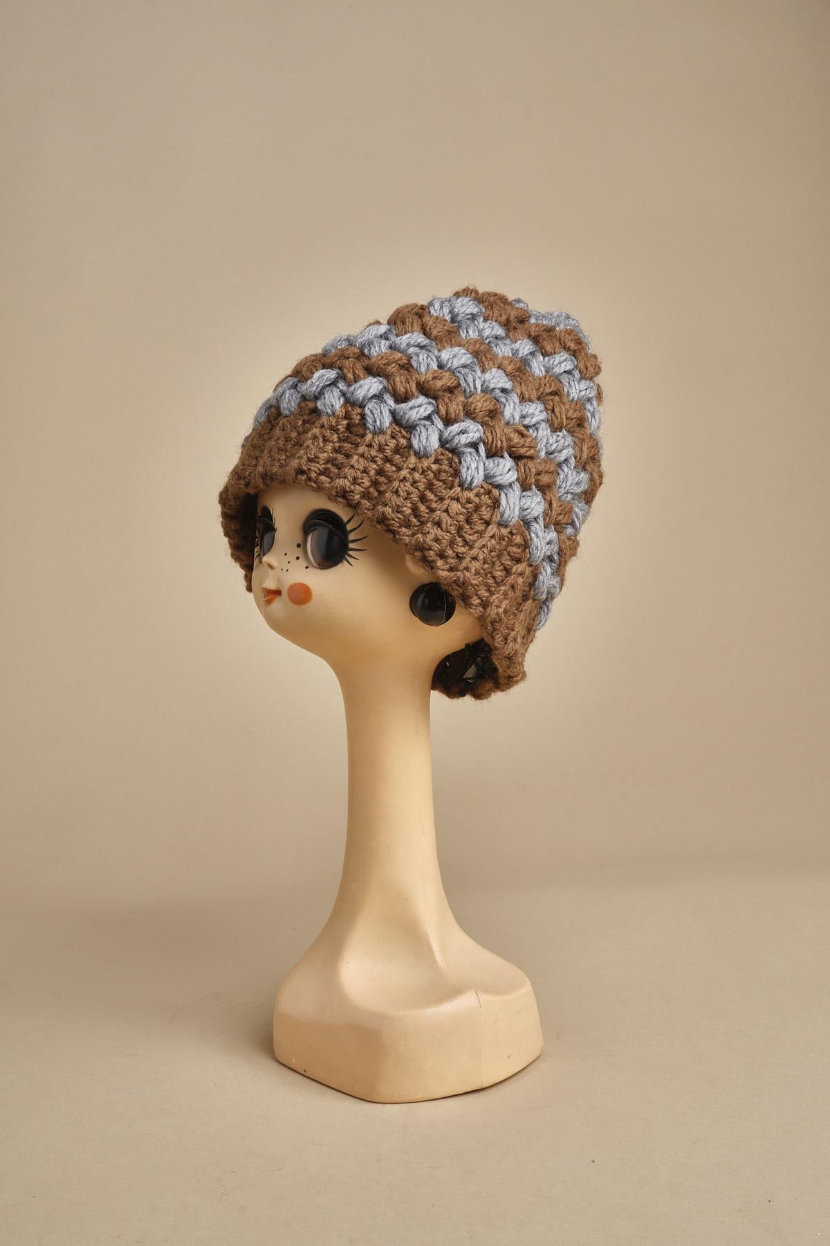 cappello lana a righe con pon pon H520 V exQUISITEJ 