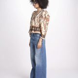 camicia m/l stampa a fiori 344141 MAJESTIC SAND 26069 farm rio 