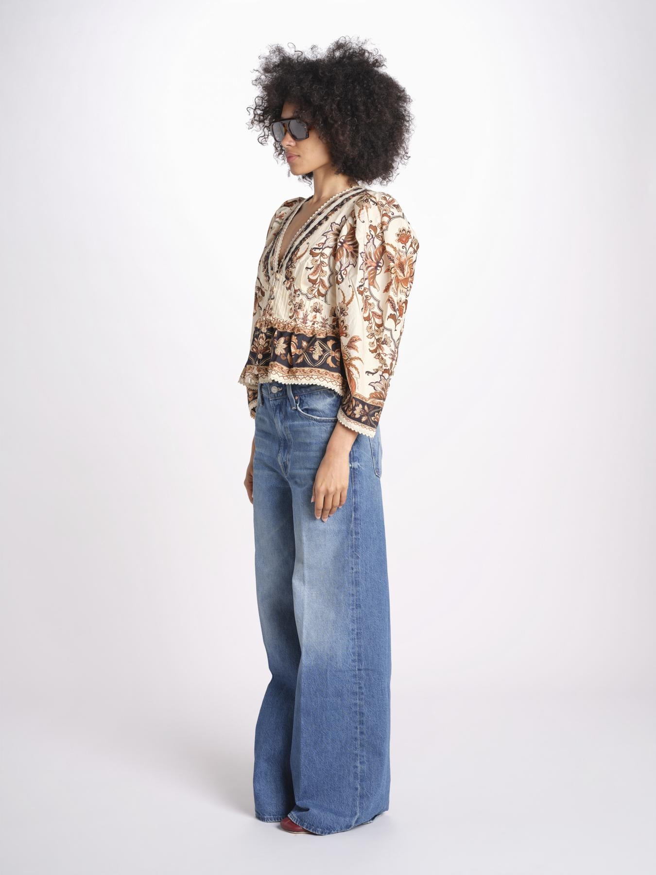 camicia m/l stampa a fiori 344141 MAJESTIC SAND 26069 farm rio 