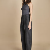 pantalone in tela con 2 pinces ACUNA SNW SLATE MELANGE studio nicholson 