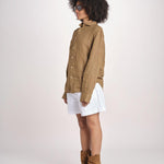 Camicia maschile in lino M012 973 CAPPUCCINO milaura 