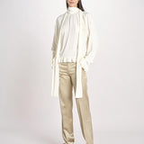 G051 camicia con collo alto e taschine G051-5111-1108 ECRU n21 