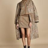gonna con bordo in pelle ANDINE TAUPE malina 